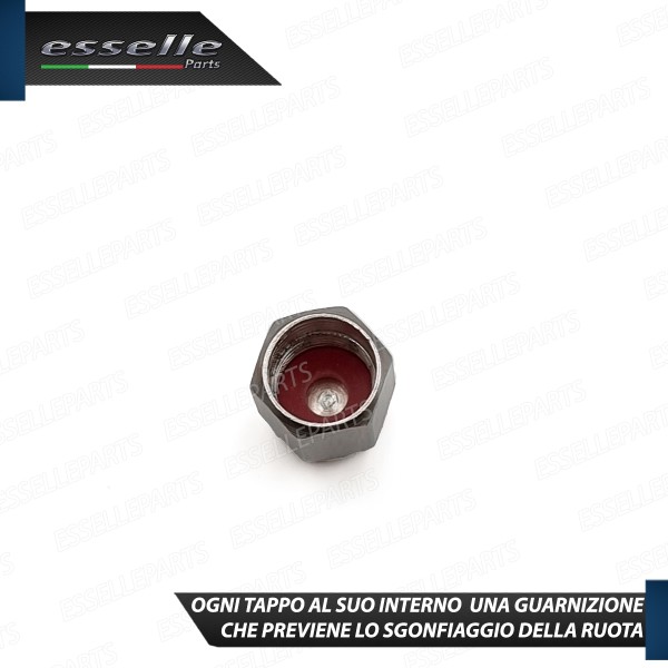 Set Tappi Copri Valvola Coprivalvola In Alluminio Argento Con Guarnizione