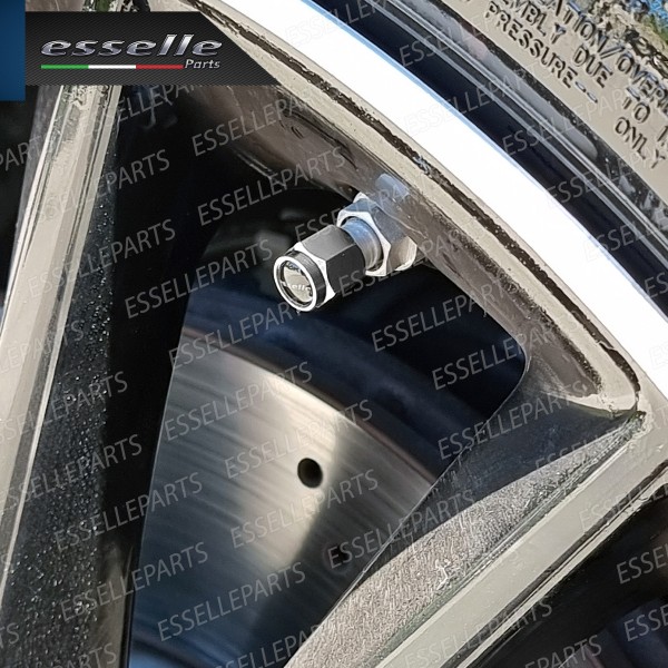 Set Tappi Copri Valvola Coprivalvola In Alluminio Argento Con Guarnizione