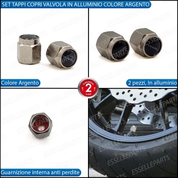 Set 2 Tappi Copri Valvola Coprivalvola Tappini In Alluminio Con Guarnizione Set 2 Tappi Copri Valvola Coprivalvola Tappini In Alluminio Con Guarnizione