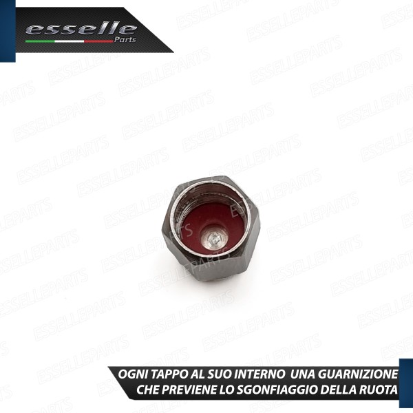 Set 2 Tappi Copri Valvola Coprivalvola Tappini In Alluminio Con Guarnizione