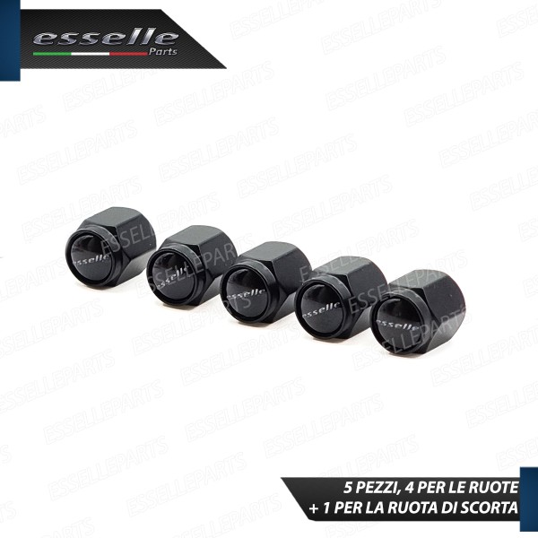 Set Tappi Copri Valvola Coprivalvola In Alluminio Nero Con Guarnizione