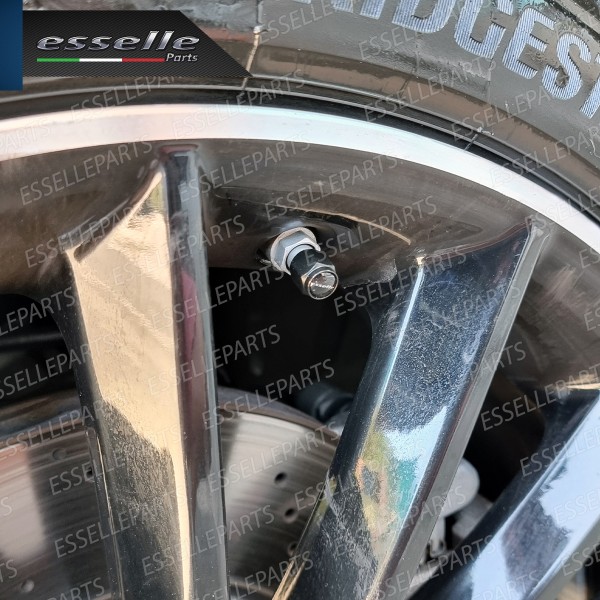 Set Tappi Copri Valvola Coprivalvola In Alluminio Nero Con Guarnizione