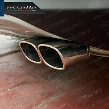 Terminale Di Scarico Doppio Marmitta per Opel Corsa E Finalino Cromato Inox Terminale Di Scarico Doppio Marmitta per Opel Corsa E Finalino Cromato Inox