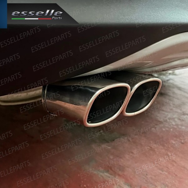Terminale Di Scarico Doppio Marmitta per Alfa Romeo Mito Finalino Cromato Inox