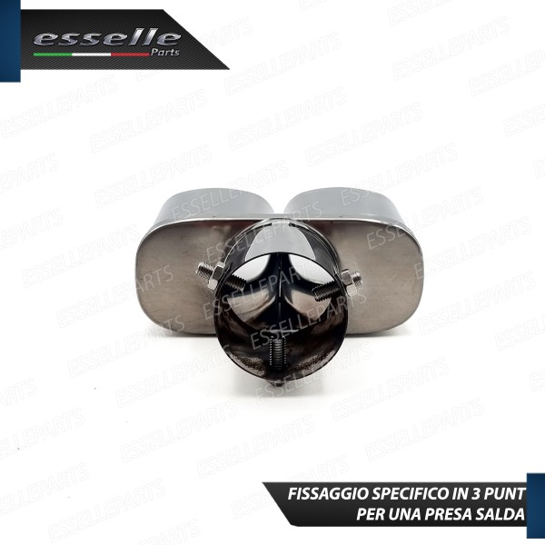 Terminale Di Scarico Doppio Marmitta per Honda Civic 6G Finalino Cromato Inox