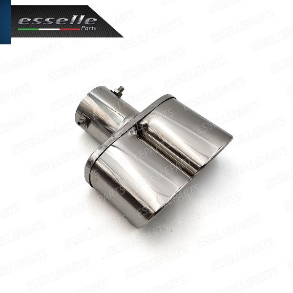 Terminale Di Scarico Doppio Marmitta per Honda Civic 6G Finalino Cromato Inox