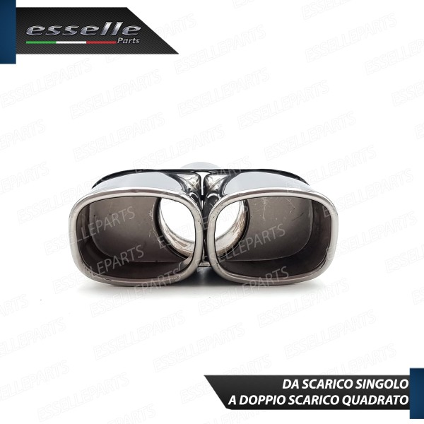 Terminale Di Scarico Doppio Marmitta per Opel Tigra Finalino Cromato Inox