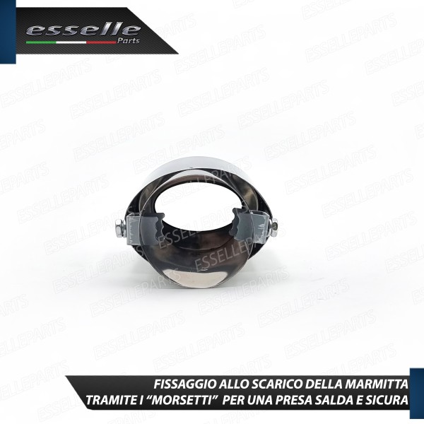 Terminale Di Scarico marmitta Finalino Cromato Per Opel Corsa B Inox Ovale