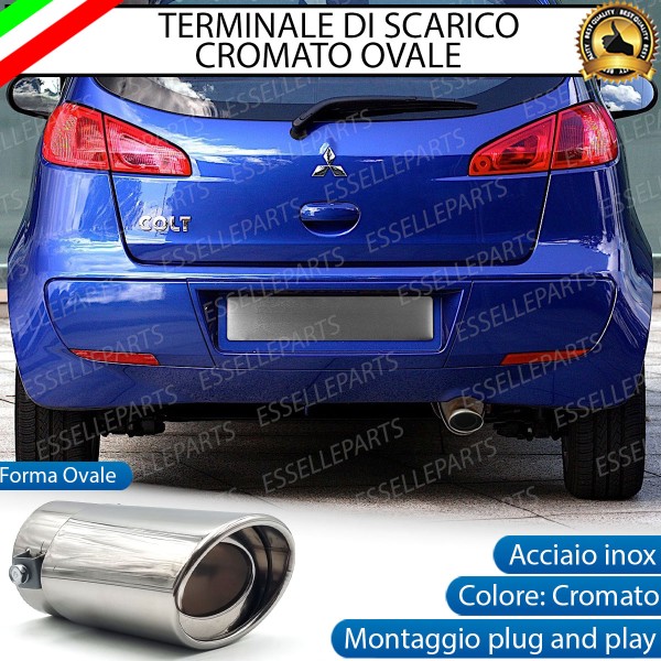 Terminale Di Scarico marmitta Finalino Cromato Per Mitsubishi Colt MK6 Inox Ovale