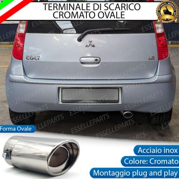 Terminale Di Scarico marmitta Finalino Cromato Per Mitsubishi Colt MK7 Inox Ovale Terminale Di Scarico marmitta Finalino Cromato Per Mitsubishi Colt MK7 Inox Ovale