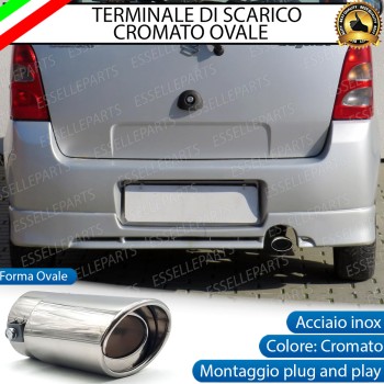Terminale Di Scarico marmitta Finalino Cromato Per Suzuki Wagon R+ Inox Ovale