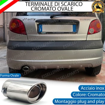 Terminale Di Scarico marmitta Finalino Cromato Per Daewoo Matiz Inox Ovale
