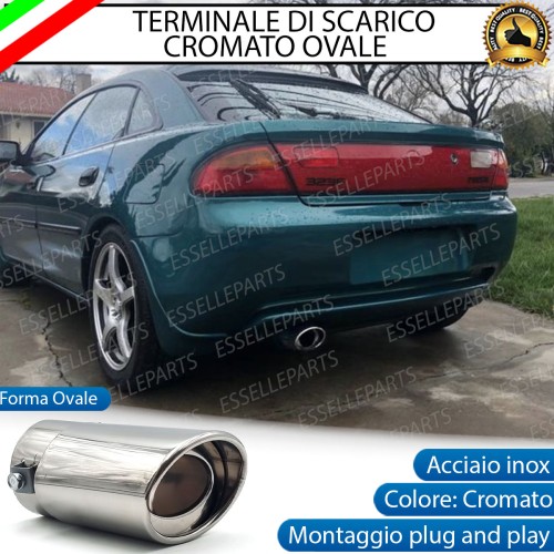 Terminale Di Scarico marmitta Finalino Cromato Per Mazda 323 F Inox Ovale