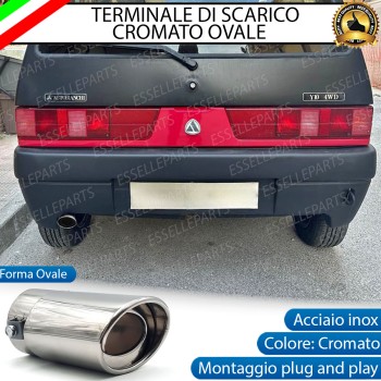 Terminale Di Scarico marmitta Finalino Cromato Per Lancia Y10 Inox Ovale