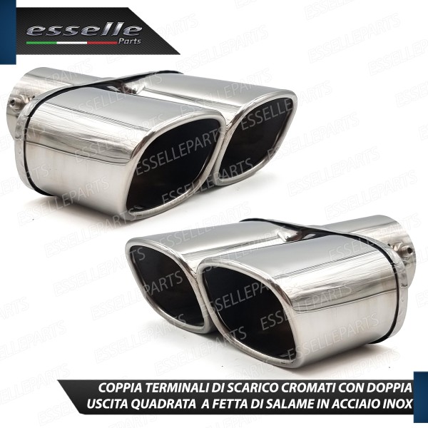 Coppia Terminali Di Scarico Doppio Marmitta per Chevrolet Captiva Restyling Cromato Inox