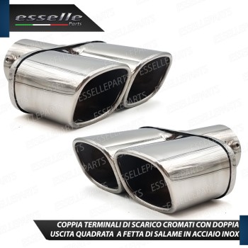 Coppia Terminali Di Scarico Doppio Marmitta per Chevrolet Captiva Restyling Cromato Inox Coppia Terminali Di Scarico Doppio Marmitta per Chevrolet Captiva Restyling Cromato Inox
