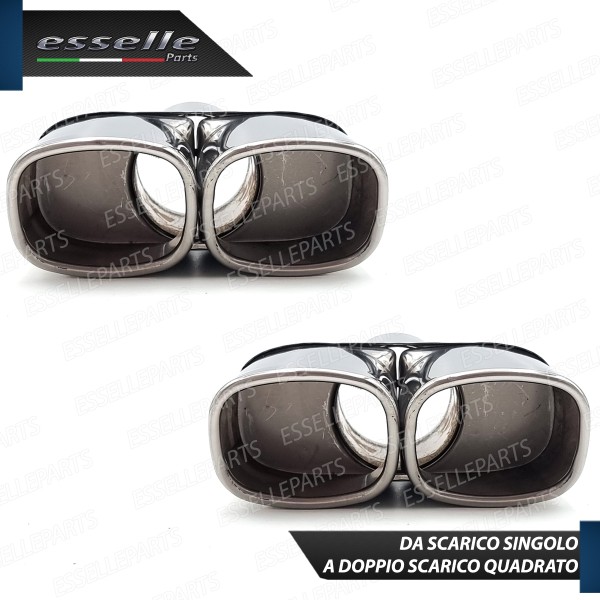 Coppia Terminali Di Scarico Doppio Marmitta per Chevrolet Captiva Restyling Cromato Inox