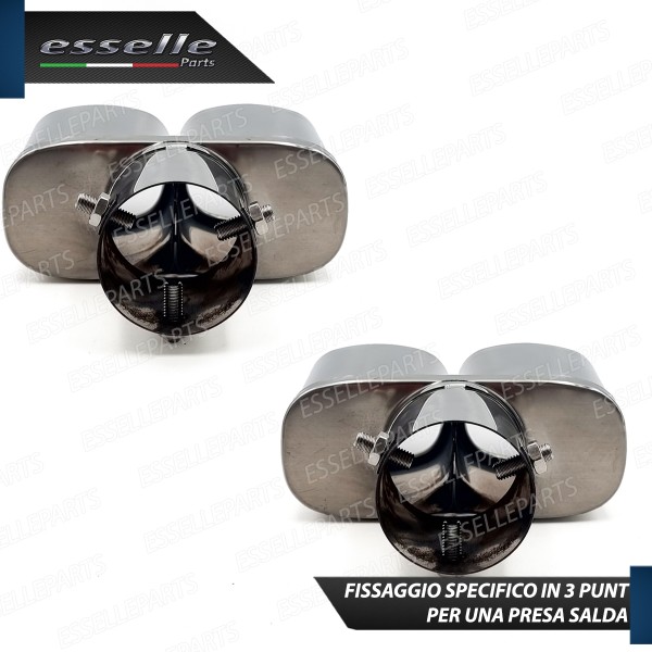 Coppia Terminali Di Scarico Doppio Marmitta per Chevrolet Captiva Restyling Cromato Inox