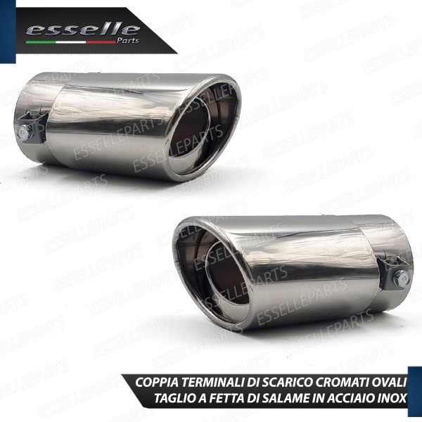 Coppia Terminali Di Scarico marmitta Finalino Cromato Per Chevrolet Captiva Restyling Ovale