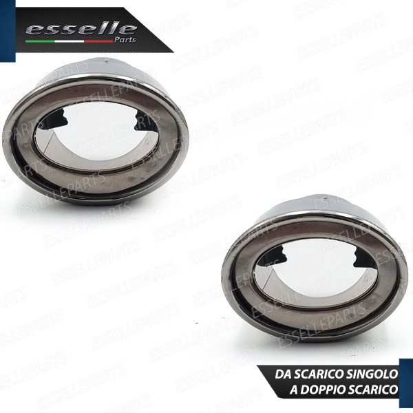 Coppia Terminali Di Scarico marmitta Finalino Cromato Per Chevrolet Captiva Restyling Ovale