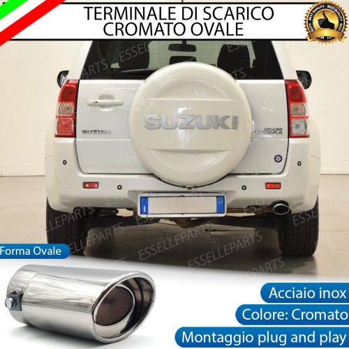 Terminale Di Scarico marmitta Finalino Cromato Per Suzuki Gran Vitara MK2 Inox Ovale