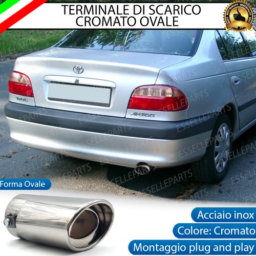 Terminale Di Scarico marmitta Finalino Cromato Per Toyota Avensis MK1 Inox Ovale