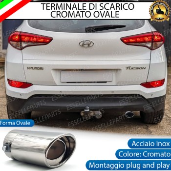 Terminale Di Scarico marmitta Finalino Cromato Per Hyundai Tucson MK3 Restyling Inox Ovale Terminale Di Scarico marmitta Finalino Cromato Per Hyundai Tucson MK3 Restyling Inox Ovale