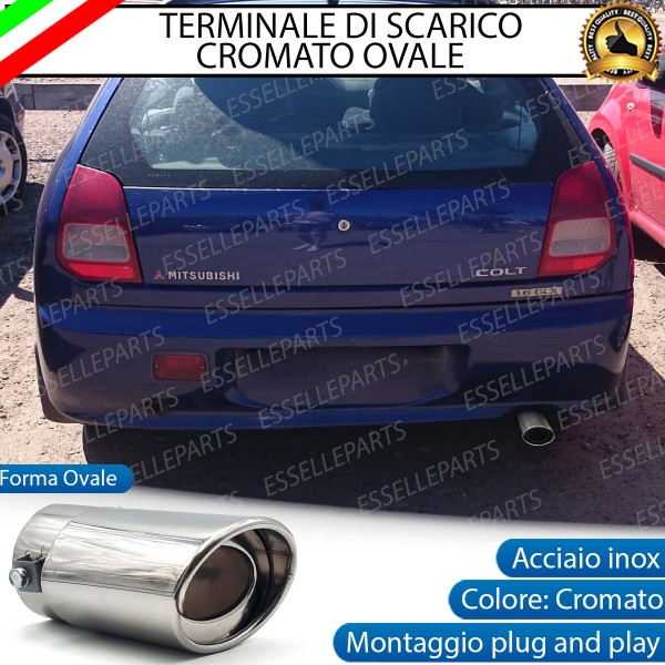 Terminale Di Scarico marmitta Finalino Cromato Per Mitsubishi Colt MK5 Inox Ovale