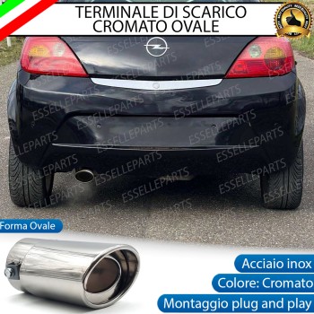 Terminale Di Scarico marmitta Finalino Cromato Per Opel Tigra Twin Top Inox Ovale Terminale Di Scarico marmitta Finalino Cromato Per Opel Tigra Twin Top Inox Ovale