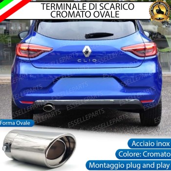 Terminale Di Scarico marmitta Finalino Cromato Per Renault Clio 5 Inox Ovale