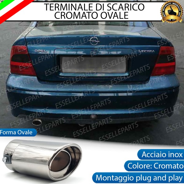 Terminale Di Scarico marmitta Finalino Cromato Per Opel Vectra B Inox Ovale