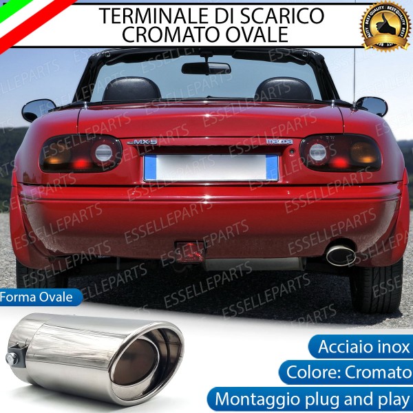 Terminale Di Scarico marmitta Finalino Cromato Per Mazda MX-5 Inox Ovale