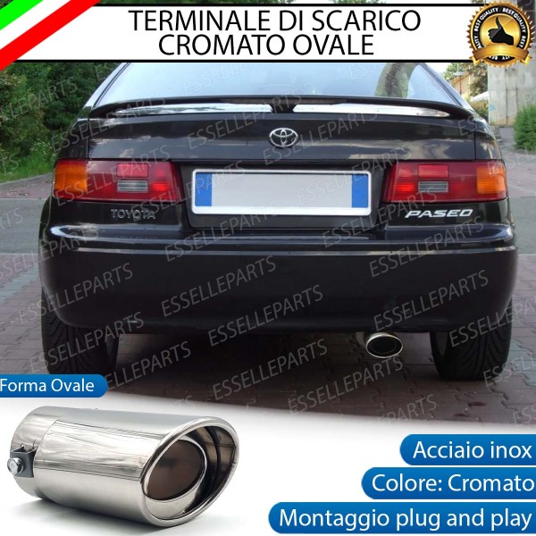 Terminale Di Scarico marmitta Finalino Cromato Per Toyota Paseo Inox Ovale
