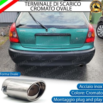 Terminale Di Scarico marmitta Finalino Cromato Per Toyota Corolla E110 Inox Ovale