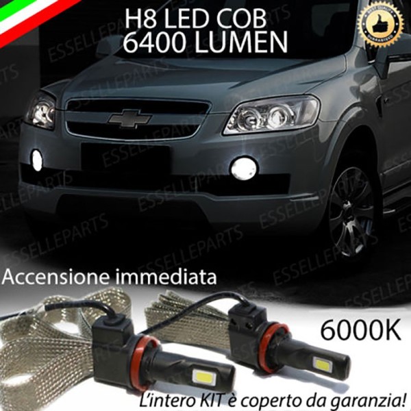 Kit Full LED H8 6400 Lumen 6000K bianco Fendinebbia Chevrolet Captiva Pre-Restyling