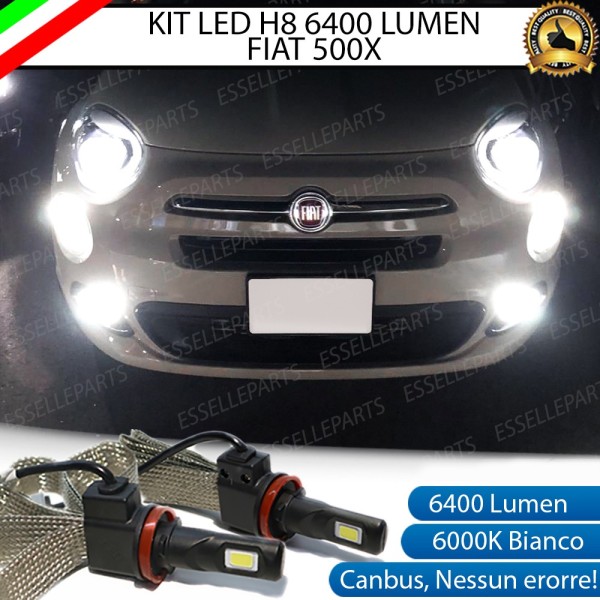 Kit Full LED H8 6400 Lumen 6000K bianco Fendinebbia FIAT 500X fino al 2016