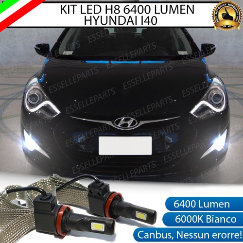 Kit Full LED H8 6400 Lumen 6000K bianco Fendinebbia HYUNDAI I40 Dal 2014