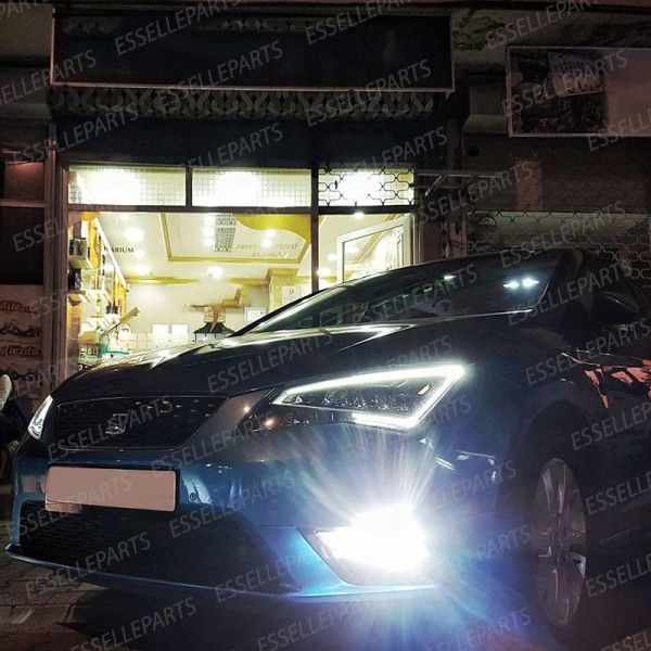 Kit Full LED H8 6400 Lumen 6000K bianco Fendinebbia SEAT Leon 3 5F Restyling