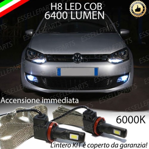 Kit Full LED H8 6400 Lumen 6000K bianco Fendinebbia VW Polo 6R 6C1 Dal 2014