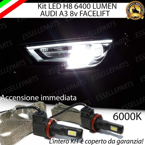 Kit Full LED H8 6400 Lumen 6000K bianco Fendinebbia AUDI A3 8V Restyling