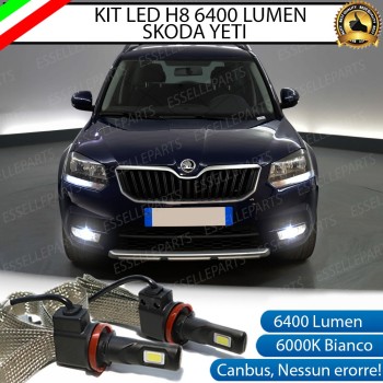 Kit Full LED H8 6400 Lumen 6000K bianco Fendinebbia SKODA YETI RESTYLING