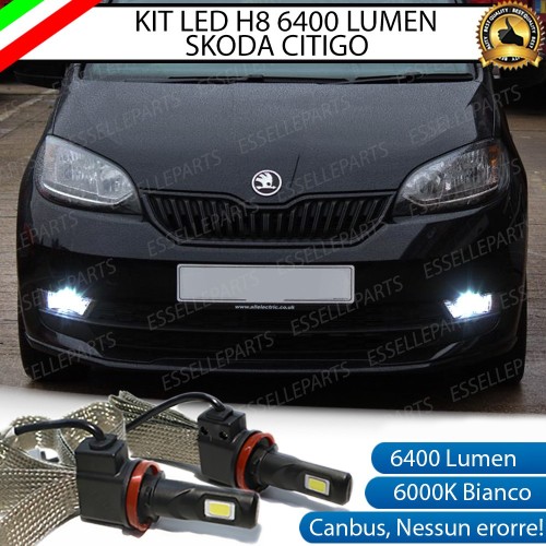 Kit Full LED H8 Fendinebbia 6400 Lumen 6000K bianco SKODA CITIGO RESTYLING