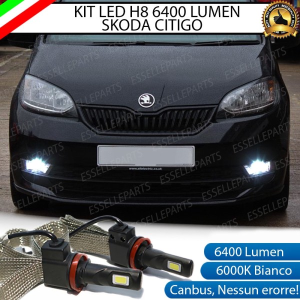 Kit Full LED H8 Fendinebbia 6400 Lumen 6000K bianco SKODA CITIGO RESTYLING