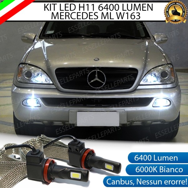 Kit Full LED H8 Fendinebbia 6400 Lumen 6000K bianco MERCEDES ML W163 Dal 09-2000