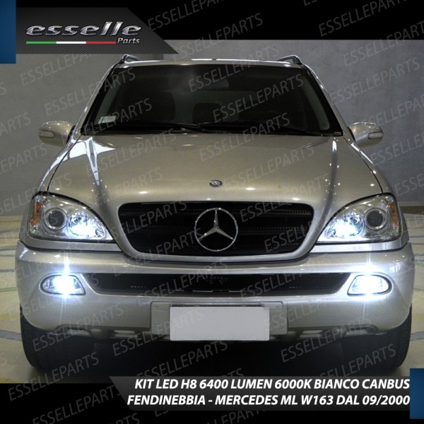 Kit Full LED H8 Fendinebbia 6400 Lumen 6000K bianco MERCEDES ML W163 Dal 09-2000