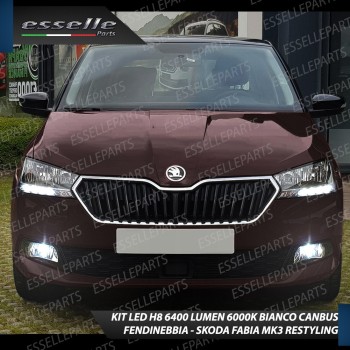 Kit Full LED H8 Fendinebbia 6400 Lumen 6000K bianco SKODA Fabia 3 Restyling