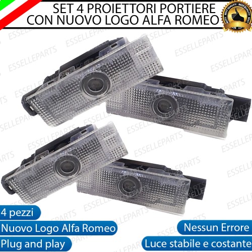 4 X Placchette LED con logo NUOVO ALFA ROMEO per ALFA ROMEO GIULIA