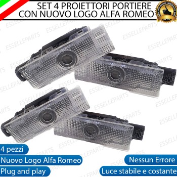 4 X Placchette LED con logo NUOVO ALFA ROMEO per ALFA ROMEO GIULIA