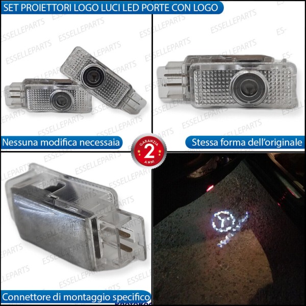 Coppia placchette LED con logo MERCEDES per MERCEDES CLASSE C W203