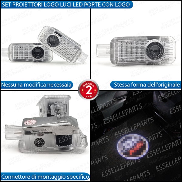Coppia Placchette LED Con Logo Audi Per Audi A4 B8